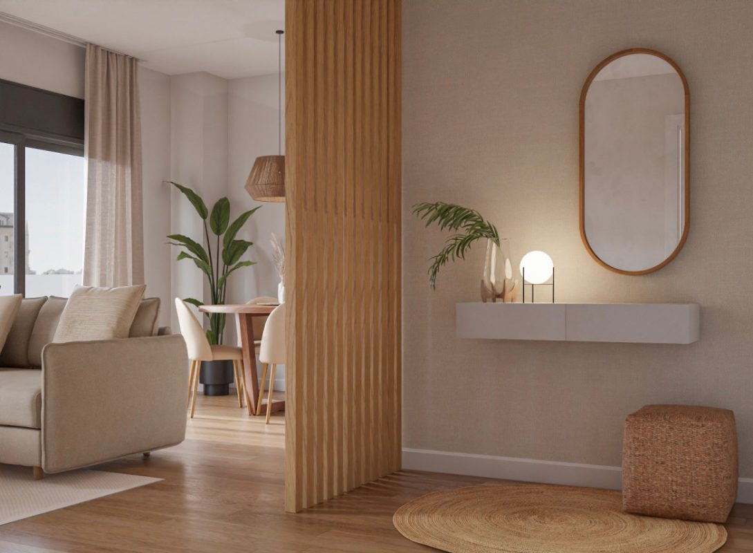 recibidor casa con plantas